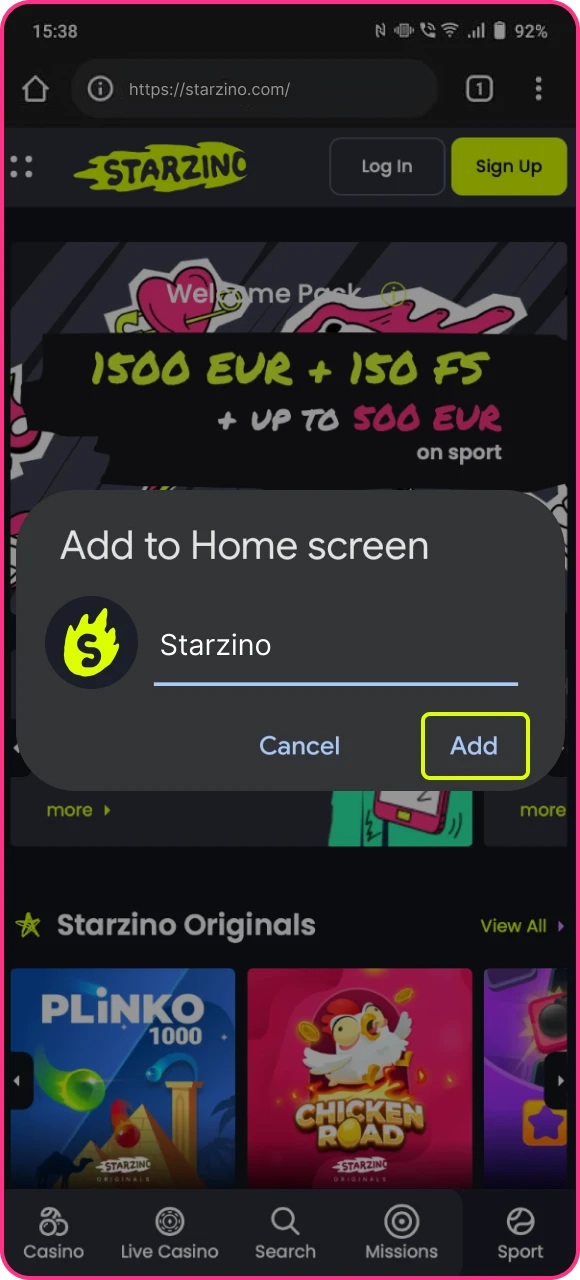 Zodra u de Starzino online casino-app hebt geïnstalleerd, kunt u op elk gewenst moment op uw telefoon spelen.