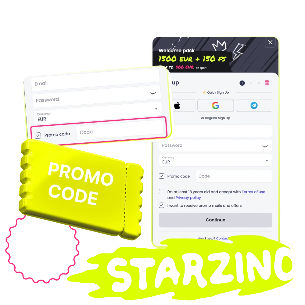 Voer de promotiecode in bij uw registratie bij het Starzino online casino en ontvang een extra bonus.