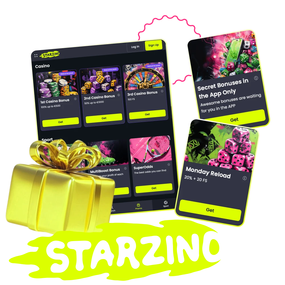 Kies een bonus voor jezelf in het online casino Starzino en lees de voorwaarden om deze te ontvangen.
