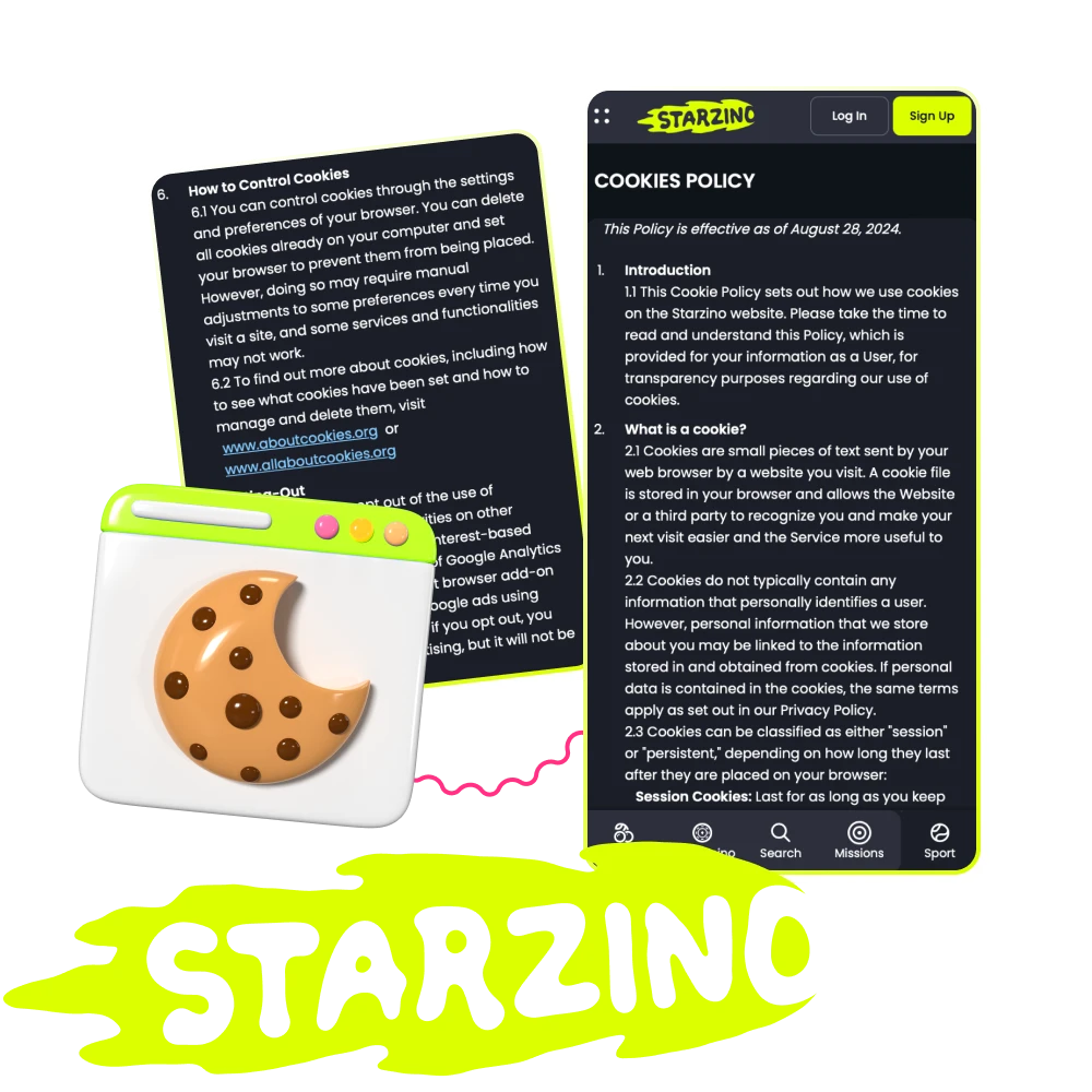 De Starzino online casino website maakt gebruik van cookies.